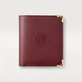 Portofel multiplu, Must De Cartier – Piele de vițel burgundă, finisaj auriu – Cartier