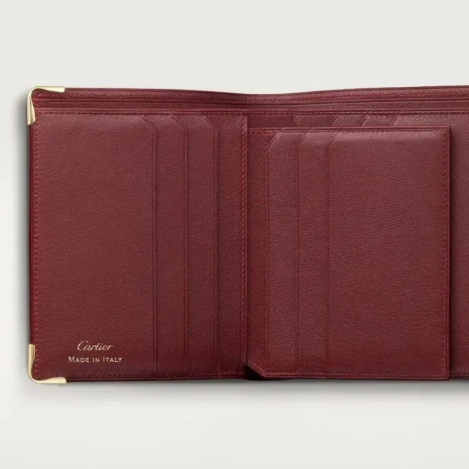 Portofel multiplu, Must De Cartier – Piele de vițel burgundă, finisaj auriu – Cartier