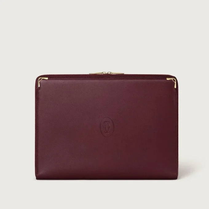 Portofoliu, Must De Cartier – Piele de vițel burgundă, finisaj auriu – Cartier
