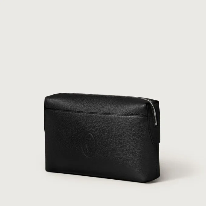 Pungă pătrată, Must De Cartier – Piele de vițel neagră, finisaj paladiu – Cartier