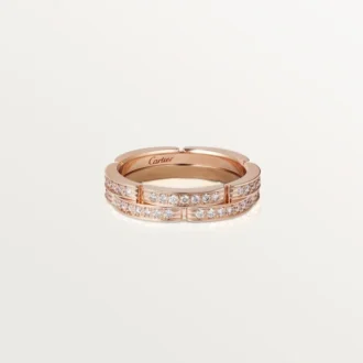 Verigheta subtire Maillon Panthere, 2 rânduri pavate cu diamante – Aur roz, Diamante – Cartier