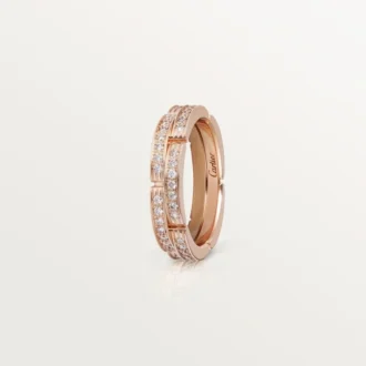 Verigheta subtire Maillon Panthere, 2 rânduri pavate cu diamante – Aur roz, Diamante – Cartier