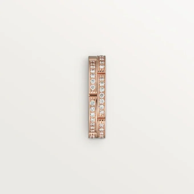 Verigheta subtire Maillon Panthere, 2 rânduri pavate cu diamante – Aur roz, Diamante – Cartier